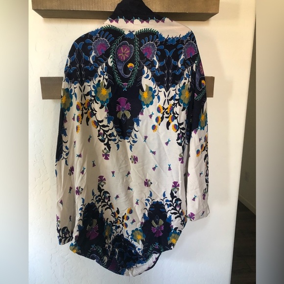 Rachel Zoe|Bohemian Abstract floral print white kimono wrap,one size•••Rayon - Picture 5 of 8